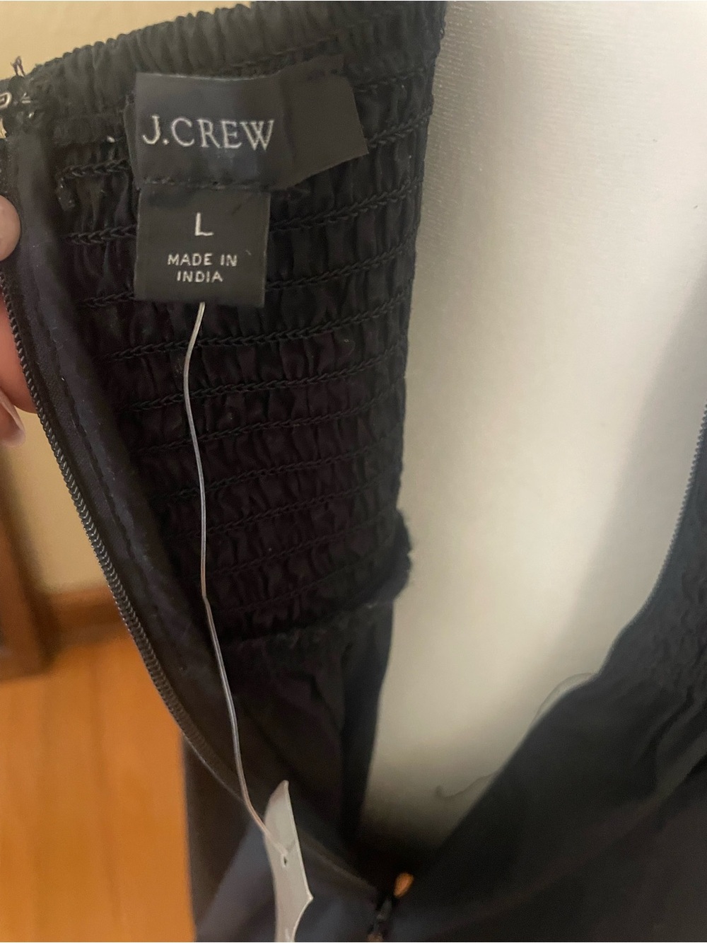 J. Crew Friday Cotton Backless Sundress/ Spaghetti Straps, Black, Sz. Large - Picture 8 of 12